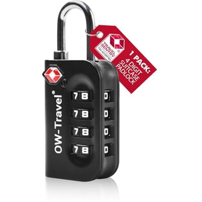 OW-Travel Cadeado para mala TSA Anti roubo. Cadeado numérico 4 Dígitos. Cadeado Combinação Cacifo. Cadeados para mochilas e malas. Cadeado Cacifo Ginásio. Cadeado TSA de segurança para bagagem OW-Travel Cadeado para mala TSA Anti roubo. Cadeado numérico 4 Dígitos. Cadeado Combinação Cacifo. Cadeados para mochilas e malas. Cadeado Cacifo Ginásio. Cadeado TSA de segurança para bagagem