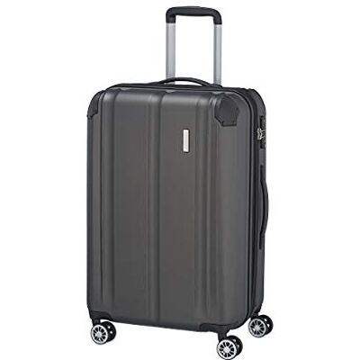 travelite Conjunto de malas de 4 rodas tamanhos L/M/S com fecho TSA e dobra de expansão (exceto tamanho S), série City: carro robusto de capa rígida com superfície resistente a riscos, antracite travelite Conjunto de malas de 4 rodas tamanhos L/M/S com fecho TSA e dobra de expansão (exceto tamanho S), série City: carro robusto de capa rígida com superfície resistente a riscos, antracite