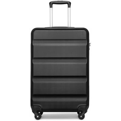 Kono Malas de viagem cabine 55 x 38 x 20 cm carrinho mala cabine com 4 rodas e fecho, ABS rígida bagagem de mão, preto Kono Malas de viagem cabine 55 x 38 x 20 cm carrinho mala cabine com 4 rodas e fecho, ABS rígida bagagem de mão, preto