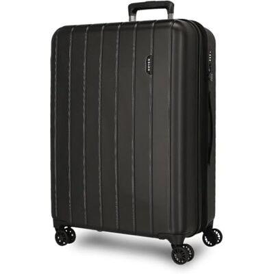MOVOM Wood, mala de cabine, bagagem, interior com dois compartimentos, fabricado em ABS material resistente e leve, 4 rodas giratórias, fecho de combinação lateral, Joumma Bags, Preto MOVOM Wood, mala de cabine, bagagem, interior com dois compartimentos, fabricado em ABS material resistente e leve, 4 rodas giratórias, fecho de combinação lateral, Joumma Bags, Preto