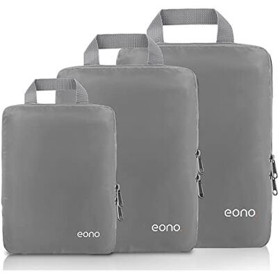 Eono Organizadores de viagem de compressão expansíveis, organizador de mala impermeável, cubos de embalagem, cubos de embalagem de compressão Eono Organizadores de viagem de compressão expansíveis, organizador de mala impermeável, cubos de embalagem, cubos de embalagem de compressão