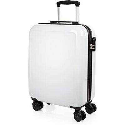ITACA Malas de Viagem Infantis. Mala Média e Mala de Cabina com Neceser. Resistentes e Leves com Candado Combinação 702600B, Branco, S, Casual ITACA Malas de Viagem Infantis. Mala Média e Mala de Cabina com Neceser. Resistentes e Leves com Candado Combinação 702600B, Branco, S, Casual
