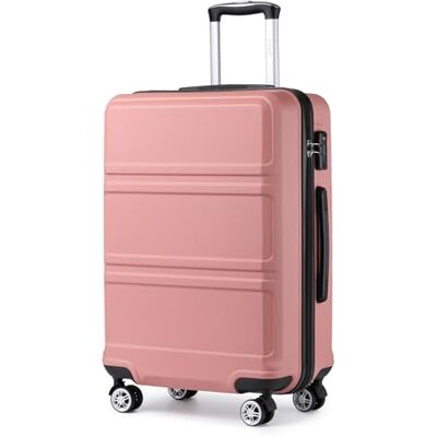 Kono Bagagem de mão 45 x 36 x 20 cm mala de cabine rígida ABS bagagem baixo assento de avião, Rosa Ouro, L Kono Bagagem de mão 45 x 36 x 20 cm mala de cabine rígida ABS bagagem baixo assento de avião, Rosa Ouro, L