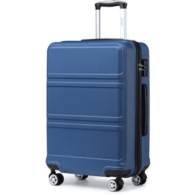Kono Bagagem de mão 45 x 36 x 20 cm mala de cabine rígida ABS bagagem baixo assento de avião, Azul Marinho, M Kono Bagagem de mão 45 x 36 x 20 cm mala de cabine rígida ABS bagagem baixo assento de avião, Azul Marinho, M