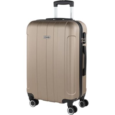 ITACA Malas de viagem rígidas ABS mala de viagem cabine, mala média e mala grande pega telescópica, 4 rodas giratórias e cadeado de combinação, Champanhe, M, Casual ITACA Malas de viagem rígidas ABS mala de viagem cabine, mala média e mala grande pega telescópica, 4 rodas giratórias e cadeado de combinação, Champanhe, M, Casual