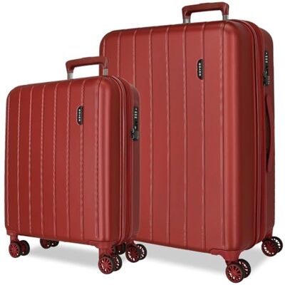 MOVOM Wood, mala de cabine, bagagem, interior com dois compartimentos, fabricado em ABS material resistente e leve, 4 rodas giratórias, fecho de combinação lateral, Joumma Bags, Vermelho MOVOM Wood, mala de cabine, bagagem, interior com dois compartimentos, fabricado em ABS material resistente e leve, 4 rodas giratórias, fecho de combinação lateral, Joumma Bags, Vermelho