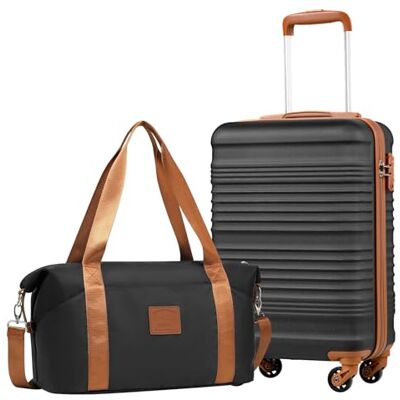 Coolife Ryanair Mala de cabine 55 x 35 x 20 cm + 40 x 25 x 20 bagagem mão Rígida ABS, 4 rodas duplas de 360°, TSA, leve. Ideal para pessoal item, viagens curtas, escapadelas e break Coolife Ryanair Mala de cabine 55 x 35 x 20 cm + 40 x 25 x 20 bagagem mão Rígida ABS, 4 rodas duplas de 360°, TSA, leve. Ideal para pessoal item, viagens curtas, escapadelas e break