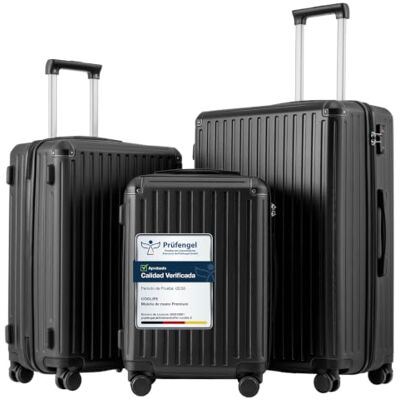 Coolife Mala rígida de viagem em PC+ABS, leve e resistente, com fechadura TSA, fecho de correr YKK e 4 rodas duplas, bagagem para negócios, férias e viagens em família, Preto, Mala rígida mala de Rígidas en PC+ABS para Vacaciones y Viajes Familiares, Ce Coolife Mala rígida de viagem em PC+ABS, leve e resistente, com fechadura TSA, fecho de correr YKK e 4 rodas duplas, bagagem para negócios, férias e viagens em família, Preto, Mala rígida mala de Rígidas en PC+ABS para Vacaciones y Viajes Familiares, Ce
