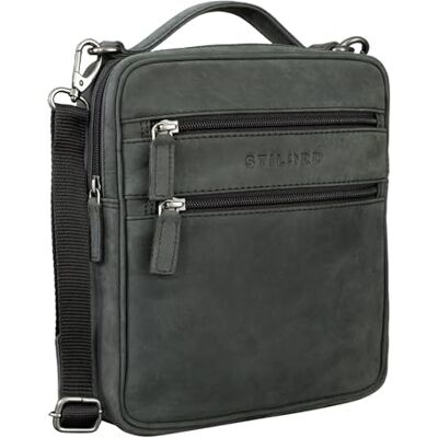 STILORD mala mensageiro couro homem mala tiracolo mala viagem mala trabalho para tablet 9,7 polegadas documentos A5 de pele autêntica cor: antracite STILORD mala mensageiro couro homem mala tiracolo mala viagem mala trabalho para tablet 9,7 polegadas documentos A5 de pele autêntica cor: antracite