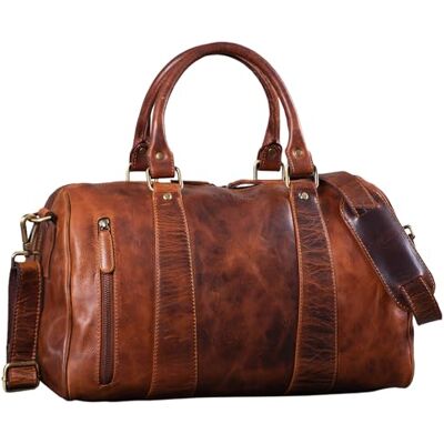 STILORD '' Bolsa de Viagem em Couro Masculina Vintage, Mala de Mão para Esporte, Bolsa para Equipagem de Cabina em Couro Genuíno, Kara Cognac, Sacos de viagem STILORD '' Bolsa de Viagem em Couro Masculina Vintage, Mala de Mão para Esporte, Bolsa para Equipagem de Cabina em Couro Genuíno, Kara Cognac, Sacos de viagem