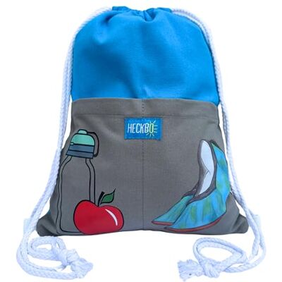 HECKBO Mochila 2 práticos bolsos cor turquesa/cinza, bolsa de ginástica, mochila, bolsa de desporto, bolsa para sapatilhas, bolsa, hipsters, meninas, adolescentes, adultos, crianças HECKBO Mochila 2 práticos bolsos cor turquesa/cinza, bolsa de ginástica, mochila, bolsa de desporto, bolsa para sapatilhas, bolsa, hipsters, meninas, adolescentes, adultos, crianças