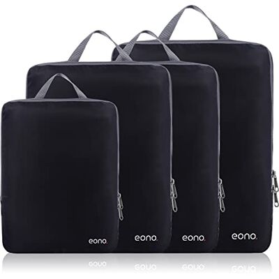 Eono Organizadores de viagem de compressão expansíveis, organizador de mala impermeável, cubos de embalagem, cubos de embalagem de compressão Eono Organizadores de viagem de compressão expansíveis, organizador de mala impermeável, cubos de embalagem, cubos de embalagem de compressão