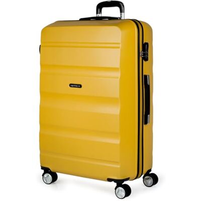 ITACA Conjunto de malas de viagem rígidas 4 rodas lisas Trolley 55/67/77 cm ABS. Prático e leve. Pequena cabine média e grande XL. Qualidade da marca e garantia. T71600, Mostarda, L, Casual ITACA Conjunto de malas de viagem rígidas 4 rodas lisas Trolley 55/67/77 cm ABS. Prático e leve. Pequena cabine média e grande XL. Qualidade da marca e garantia. T71600, Mostarda, L, Casual