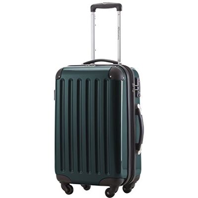HAUPTSTADTKOFFER Alex Trolley rígido com fecho TSA, Verde Floresta, Bagagem de mão HAUPTSTADTKOFFER Alex Trolley rígido com fecho TSA, Verde Floresta, Bagagem de mão