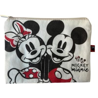 ARDITEX , Neceser Minnie e Mickey, bolsa de higiene Mickey e Minnie, precisa de tecido com fecho de correr, ideal para organizar cosméticos ou pequenas coisas, algodão resistente, 22,5 x 16 cm ARDITEX , Neceser Minnie e Mickey, bolsa de higiene Mickey e Minnie, precisa de tecido com fecho de correr, ideal para organizar cosméticos ou pequenas coisas, algodão resistente, 22,5 x 16 cm