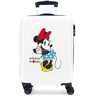 Disney Minnie Magic Mala de cabine branca 37 x 55 x 20 cm rígida ABS fecho combinação 33 L 2,8 kg 4 rodas duplas bagagem de mão Disney Minnie Magic Mala de cabine branca 37 x 55 x 20 cm rígida ABS fecho combinação 33 L 2,8 kg 4 rodas duplas bagagem de mão