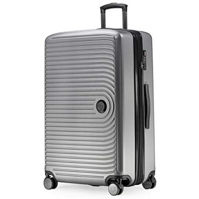 HAUPTSTADTKOFFER Mitte Mala rígida grande, TSA, 4 rodas, bagagem faturável com ampliação de volume de 8 cm, 77 cm, 130 litros, prata mate HAUPTSTADTKOFFER Mitte Mala rígida grande, TSA, 4 rodas, bagagem faturável com ampliação de volume de 8 cm, 77 cm, 130 litros, prata mate