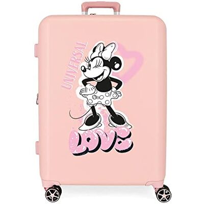 Disney Mickey e Minnie Travel mala de cabine branca 38 x 55 x 20 cm rígida ABS fecho de combinação lateral 34 l 2 kg 4 rodas duplas bagagem mão. Joumma Bags, Nude do coração, Tamanho único, Mala média Disney Mickey e Minnie Travel mala de cabine branca 38 x 55 x 20 cm rígida ABS fecho de combinação lateral 34 l 2 kg 4 rodas duplas bagagem mão. Joumma Bags, Nude do coração, Tamanho único, Mala média