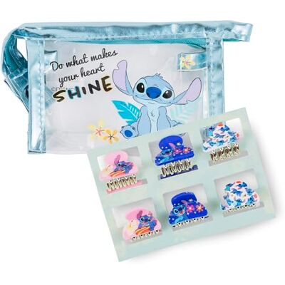 Disney Lilo & Stitch Conjunto de pinças de cabelo e mala de viagem, multicolorida, mala de viagem Disney Lilo & Stitch Conjunto de pinças de cabelo e mala de viagem, multicolorida, mala de viagem