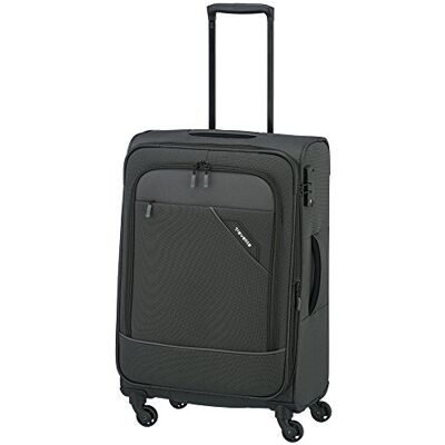 paklite Malas de viagem 4 rodas, mala de viagem de casca mole média, expansível, Derby, elegante trolley com pregas, fechadura TSA, cinza paklite Malas de viagem 4 rodas, mala de viagem de casca mole média, expansível, Derby, elegante trolley com pregas, fechadura TSA, cinza