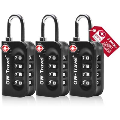 OW-Travel Cadeado para mala TSA Anti roubo. Cadeado numérico 4 Dígitos. Cadeado Combinação cacifo. Cadeados para mochilas e malas. Cadeado cacifo ginásio. Cadeado TSA segurança para bagagem OW-Travel Cadeado para mala TSA Anti roubo. Cadeado numérico 4 Dígitos. Cadeado Combinação cacifo. Cadeados para mochilas e malas. Cadeado cacifo ginásio. Cadeado TSA segurança para bagagem