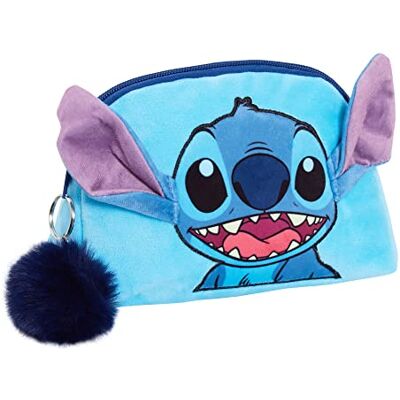 Disney Saco de maquilhagem Stitch para mulheres e meninas, estojo de lápis de dupla face de veludo, bolsa de cosméticos e produtos de higiene pessoal de viagem, presente de acessórios Disney Saco de maquilhagem Stitch para mulheres e meninas, estojo de lápis de dupla face de veludo, bolsa de cosméticos e produtos de higiene pessoal de viagem, presente de acessórios