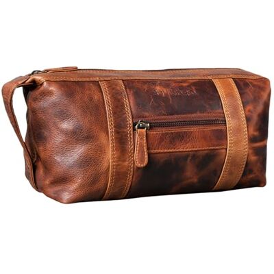 STILORD '' Bolsa de higiene homem pele vintage precisa grande com alça mala organizadora para casa de banho viagens de couro, Kara Cognac, M, Sacos de higiene pessoal STILORD '' Bolsa de higiene homem pele vintage precisa grande com alça mala organizadora para casa de banho viagens de couro, Kara Cognac, M, Sacos de higiene pessoal