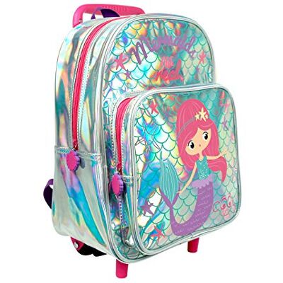 PERLETTI Mochila Trolley para menino e menina 2/5 anos com bolso, bolsa infantil com rodas para escola de jardim e viagens, mala de bagagem de mão com detalhes refletores, 32 x 23 x 15 cm, Pequena PERLETTI Mochila Trolley para menino e menina 2/5 anos com bolso, bolsa infantil com rodas para escola de jardim e viagens, mala de bagagem de mão com detalhes refletores, 32 x 23 x 15 cm, Pequena