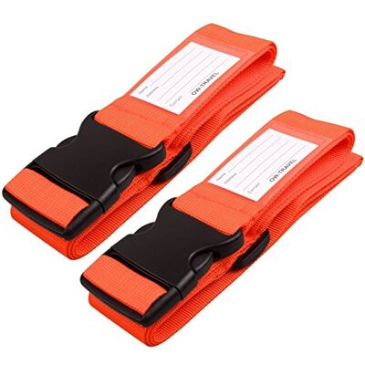 OW-Travel Fita para malas de viagem, correia de bagagem 2 peças, laranja OW-Travel Fita para malas de viagem, correia de bagagem 2 peças, laranja