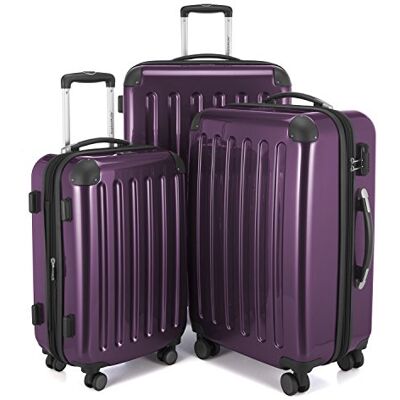 HAUPTSTADTKOFFER Alex R2 Malas rígidas, Trolley, bagagem de viagem mate, conjunto de viagem, 4 rodas duplas, Roxo HAUPTSTADTKOFFER Alex R2 Malas rígidas, Trolley, bagagem de viagem mate, conjunto de viagem, 4 rodas duplas, Roxo