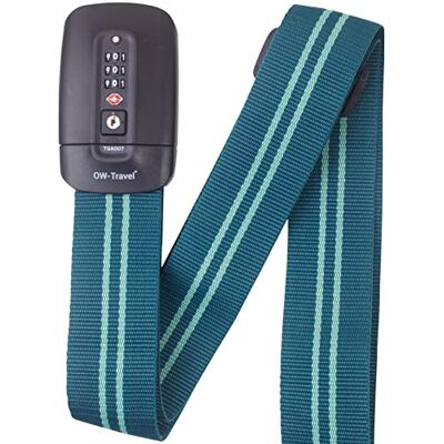 OW-Travel Correia TSA para malas, correia mala azul/verde OW-Travel Correia TSA para malas, correia mala azul/verde