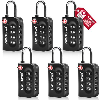 OW-Travel Cadeado para mala TSA Anti roubo. Cadeado numérico de 4 Dígitos. Cadeado de combinação para armário. Cadeados para mochilas e malas. Cadeado para armário de ginásio. Cadeado TSA para OW-Travel Cadeado para mala TSA Anti roubo. Cadeado numérico de 4 Dígitos. Cadeado de combinação para armário. Cadeados para mochilas e malas. Cadeado para armário de ginásio. Cadeado TSA para