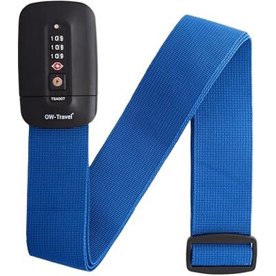 OW-Travel Correia TSA para malas, correia mala azul escuro OW-Travel Correia TSA para malas, correia mala azul escuro