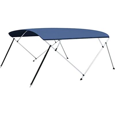 vidaXL Toldo Bimini de 4 Arcos para Barco Embarcação de Recreio Antimolduras Correias de Nylon Ajustáveis Estabilizador Azul Marinho 243x(230-244) X137 cm vidaXL Toldo Bimini de 4 Arcos para Barco Embarcação de Recreio Antimolduras Correias de Nylon Ajustáveis Estabilizador Azul Marinho 243x(230-244) X137 cm