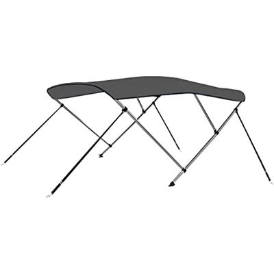 vidaXL Toldo Bimini de 3 Arcos para Barco de Recreio Antimolduras, Correias de Nylon Ajustáveis, Estabilizador Estável, Guarda-sol Cinza Antracite 183x196x137 cm vidaXL Toldo Bimini de 3 Arcos para Barco de Recreio Antimolduras, Correias de Nylon Ajustáveis, Estabilizador Estável, Guarda-sol Cinza Antracite 183x196x137 cm