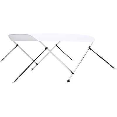 vidaXL Toldo Bimini de 2 arcos para barco barco barco de recreio antimofo correias de nylon ajustáveis estável durável guarda-sol branco 180 x 150 x 110 cm vidaXL Toldo Bimini de 2 arcos para barco barco barco de recreio antimofo correias de nylon ajustáveis estável durável guarda-sol branco 180 x 150 x 110 cm