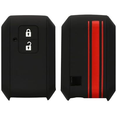 kwmobile Capa compatível com porta-chaves Suzuki chave de carro Keyless Go de 2 botões capa capa para comando de carro de silicone vermelho / preto kwmobile Capa compatível com porta-chaves Suzuki chave de carro Keyless Go de 2 botões capa capa para comando de carro de silicone vermelho / preto
