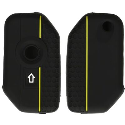kwmobile Capa compatível com porta-chaves de BMW R1250GS C400X C400GT F900R F750GS R1200GS GS1250 capa capa para comando de moto de silicone preto / amarelo kwmobile Capa compatível com porta-chaves de BMW R1250GS C400X C400GT F900R F750GS R1200GS GS1250 capa capa para comando de moto de silicone preto / amarelo