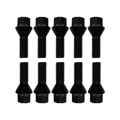 TRACER 10 parafusos de roda, pino cônico, preto, M14 x 1,5, 35 mm TRACER 10 parafusos de roda, pino cônico, preto, M14 x 1,5, 35 mm