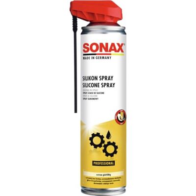 SONAX Silicone com EasySpray (400 ml) lubrifica, mantém e protege O silicone protege borracha, plástico, madeira e metal. O sistema de pulverização dupla permite uma aplicação precisa SONAX Silicone com EasySpray (400 ml) lubrifica, mantém e protege O silicone protege borracha, plástico, madeira e metal. O sistema de pulverização dupla permite uma aplicação precisa