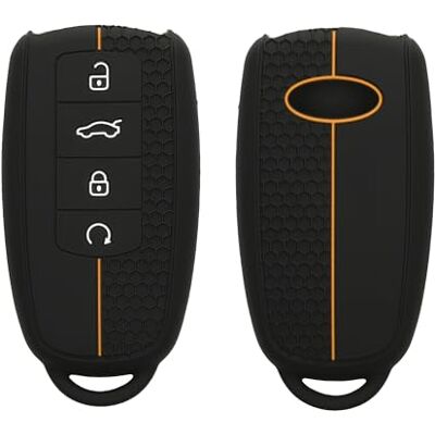 kwmobile Capa compatível com porta-chaves de Chery Omoda C5 / Jaecoo 7 / Tiggo 7 Pro 8 Pro / Arrizo 5 capa capa para comando de carro de silicone preto / laranja kwmobile Capa compatível com porta-chaves de Chery Omoda C5 / Jaecoo 7 / Tiggo 7 Pro 8 Pro / Arrizo 5 capa capa para comando de carro de silicone preto / laranja