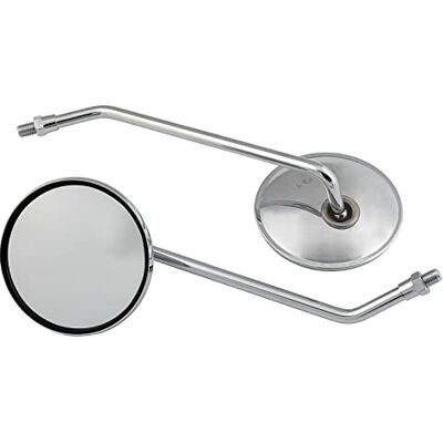 A-pro Casal espelhos retrovisores M10 reguláveis homologados mota scooter scooter metal cromado A-pro Casal espelhos retrovisores M10 reguláveis homologados mota scooter scooter metal cromado