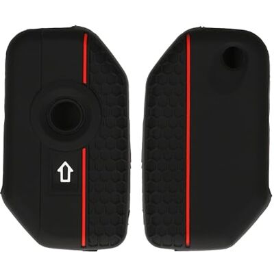 kwmobile Capa compatível com porta-chaves de BMW R1250GS C400X C400GT F750GS R1200GS GS1250 capa capa para comando de moto de silicone preto / vermelho kwmobile Capa compatível com porta-chaves de BMW R1250GS C400X C400GT F750GS R1200GS GS1250 capa capa para comando de moto de silicone preto / vermelho