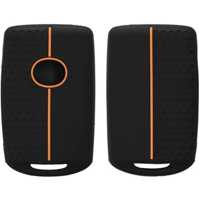 kwmobile Capa compatível com porta-chaves de Mazda 3 botões CX30 CX50 CX60 CX90 MX-30 capa capa para comando de carro de silicone preto/laranja kwmobile Capa compatível com porta-chaves de Mazda 3 botões CX30 CX50 CX60 CX90 MX-30 capa capa para comando de carro de silicone preto/laranja