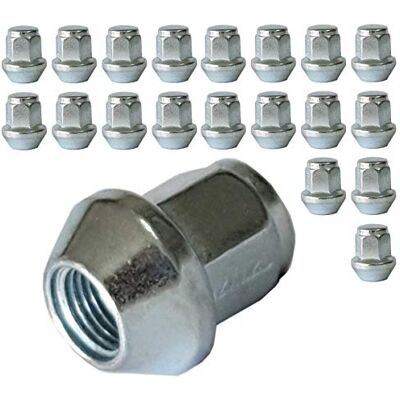 TRACER 20 porcas de roda M12 x 1,25 cônicas fechadas para Chevrolet Spark Matiz HEX17 galvanizadas TRACER 20 porcas de roda M12 x 1,25 cônicas fechadas para Chevrolet Spark Matiz HEX17 galvanizadas