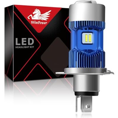 WinPower H4 (P43t)/ HS1 LED kit de conversão da lâmpada dos faróis de motocicleta 30 W 5500 Lm 6000 K super brilhante Xenon branco Hi/Lo farol de motocicleta DC 12 V, 1 lâmpada WinPower H4 (P43t)/ HS1 LED kit de conversão da lâmpada dos faróis de motocicleta 30 W 5500 Lm 6000 K super brilhante Xenon branco Hi/Lo farol de motocicleta DC 12 V, 1 lâmpada
