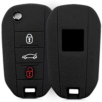 kwmobile Capa compatível com Peugeot Citroën chave dobrável 3 botões Capa protetora de silicone para chave de carro Case em preto kwmobile Capa compatível com Peugeot Citroën chave dobrável 3 botões Capa protetora de silicone para chave de carro Case em preto