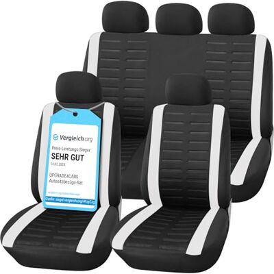 Upgrade4cars Capas para assentos de carro universais preto e branco Cobre universal Protetor de assento dianteiro para dianteiro e traseiro Acessórios de interior decoração Apto para la mayoría de coches Lavable a 30 grados fácil de cuidar & a Upgrade4cars Capas para assentos de carro universais preto e branco Cobre universal Protetor de assento dianteiro para dianteiro e traseiro Acessórios de interior decoração Apto para la mayoría de coches Lavable a 30 grados fácil de cuidar & a