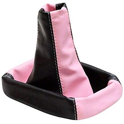 AERZETIX : Capa para alavanca de mudanças de couro sintético preto e rosa AERZETIX : Capa para alavanca de mudanças de couro sintético preto e rosa