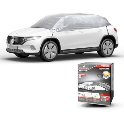 Walser Lona para carro All Weather, 100% lona impermeável para carro, cobertura semicoberta tamanho 2 auto prateado Walser Lona para carro All Weather, 100% lona impermeável para carro, cobertura semicoberta tamanho 2 auto prateado